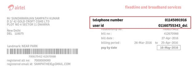 airtel postpaid duplicate bill copy